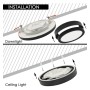 Deckenleuchte + LED-Downlight - Rund - BONN Schwarz - Einstellbare Leistung 18W-16W-14W-12W- 5CCT - SMD2835 140Lm/W - IP44