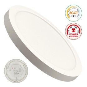 Deckenleuchte + LED-Downlight - Rund - BONN Weiss - Einstellbare Leistung 18W-16W-14W-12W- 5CCT - SMD2835 140Lm/W - IP44