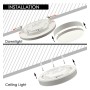 Deckenleuchte + LED-Downlight - Rund - BONN Weiss - Einstellbare Leistung 18W-16W-14W-12W- 5CCT - SMD2835 140Lm/W - IP44