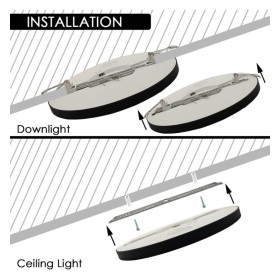 Deckenleuchte + LED-Downlight - Schwarz - 18W EINSTELLBAR - CCT - Wählbare Farbe