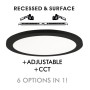 Deckenleuchte + LED-Downlight - Schwarz - 18W EINSTELLBAR - CCT - Wählbare Farbe