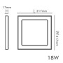 Downlight + LED-Deckenleuchte - Quadrat - MOSS SCHWARZ LUMILEDS - 18W EINSTELLBAR - Wählbare CCT-Farbe