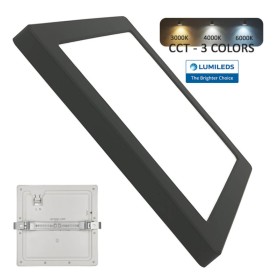 Downlight + LED-Deckenleuchte - Quadrat - MOSS SCHWARZ LUMILEDS - 24W EINSTELLBAR - Wählbare CCT-Farbe