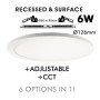 Downlight + LED-Deckenleuchte - Rund - MOSS Weiss LUMILEDS - 6W EINSTELLBAR - Wählbare CCT-Farbe
