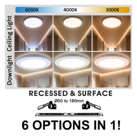 Downlight + LED-Deckenleuchte - Rund - MOSS Weiss LUMILEDS- 18W EINSTELLBAR - Wählbare CCT-Farbe