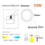 LED Einbauleuchte Runde 10W Edelstahl - CCT - OSRAM CHIP DURIS E 2835