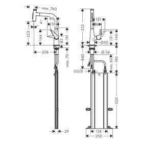 hansgrohe Talis Select M51 Einhebel-Küchenmischer 220, Ausziehbrause, 2jet, sBox