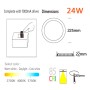 LED Einbauleuchte Runde 24W Edelstahl - CCT - OSRAM CHIP DURIS E 2835