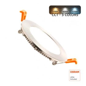 LED Einbauleuchte Runde 6W Edelstahl - CCT - OSRAM CHIP DURIS E 2835