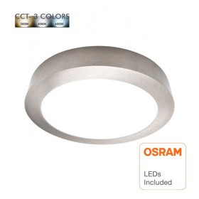LED Deckenleuchte 15W Kreisförmig Edelstahl - CCT - OSRAM CHIP DURIS E 2835
