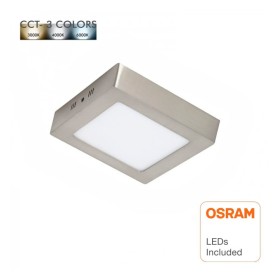 Plafonnier LED 8W en acier inoxydable carré - CCT - puce OSRAM DURIS E 2835