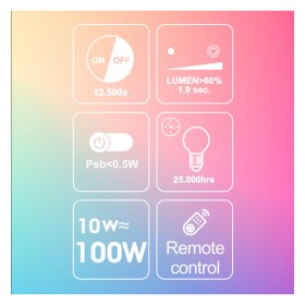 LED-Glühbirne RGB + 3000K - 10W 270º E27 mit Fernbedienung