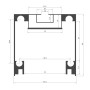 LED 72W Linear - 2 Meter - Schwarz - Lichtleiste + POTSDAM Hängelampe - UGR17- Dimmbar