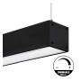 LED 72W Linear - 2 Meter - Schwarz - Lichtleiste + POTSDAM Hängelampe - UGR17- Dimmbar