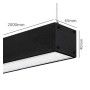 LED 72W Linear - 2 Meter - Schwarz - Lichtleiste + POTSDAM Hängelampe - UGR17- Dimmbar