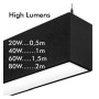 LED Linear Pendelleuchte - MÜNCHEN SCHWARZ - 0.5m - 1m - 1,5m - 2m - IP54 - Dimmbar