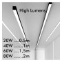 Lineare LED - Deckenaufbauleuchte - MÜNCHEN SCHWARZ - 0,5 m - 1 m - 1,5 m - 2 m - IP54 - Dimmbar