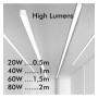 Lineare LED - Deckenaufbauleuchte - MÜNCHEN WEISS - 0.5m - 1m - 1,5m - 2m - IP54 - Dimmbar