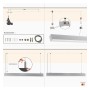 Linearlampe Pendelleuchte LED - MÜNCHEN SILBER - 0,5 m - 1m - 1,5m - 2m - IP54 - Dimmbar