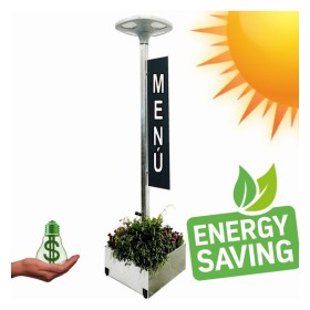 Lampe de rue LED SOLAIRE 100W SUNWAY + Support portable réglable en hauteur avec roues