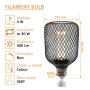 LED-Lampe - Modernes Metall - 4W E27 - Schwarz - Ø105mm
