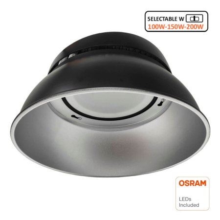 LED Hallenstrahler UFO ENDURANCE Multi-Watt 80W-100W-150W Reflektor - 60º - OSRAM CHIP