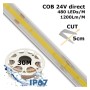 LED COB Streifen 24V | 480 LED/m | 30m | FLIP CHIP | 1200Lm |12W/M | CRI90 | IP67