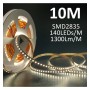 LED-Streifen 24V | 140xLED/m | 10m | 10W/m | SMD2835 | EQUAL LUMEN | 1300Lm/M | IP20 | Schnitt alle 5 cm