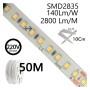 LED-Streifen 220V | 20W/M | 140xLED/m | 50m | SMD2835 | 2660Lm/M | IP67 | Schneiden alle 10cm