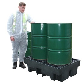 Recycling-Auffangpalette für 2 Fässer 240L