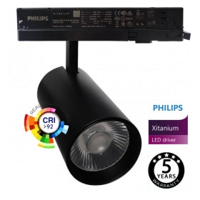 LED Strahler 40W -34W - MAYA - Schwarz - 3-Phasen DRIVER PHILIPS Schienensystem - CRI+92 - UGR13 - HIGH LUMEN 140Lm/W