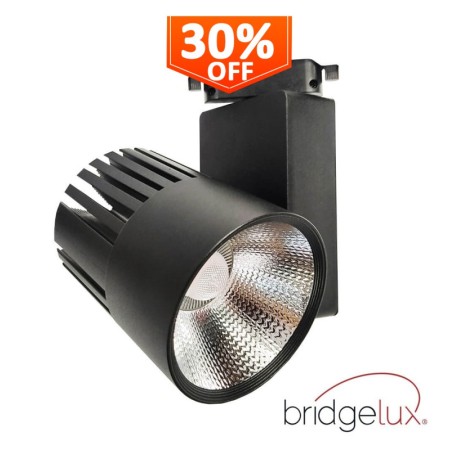 LED Strahler 40W GRAZ Schwarz BRIDGELUX Chip 1-Phasen Schienensystem CRI +98