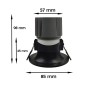 LED Downlight 15W - RUND SCHWARZ - CRI+92 - UGR13