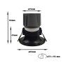 LED Downlight 15W - SCHWARZ-RUND - CRI+92 - UGR13