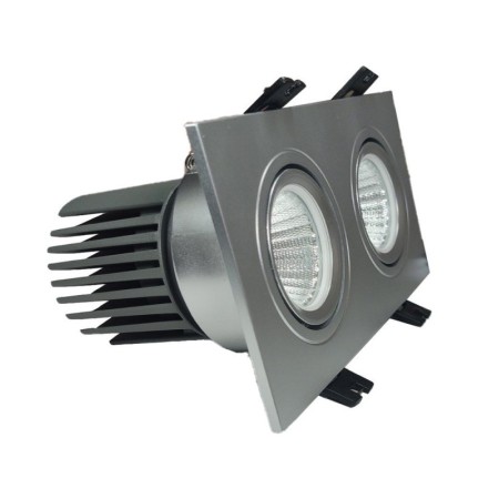 LED Downlight 30W - Schwenkbar - SILBER Doppelt - CRI+92 - UGR13