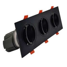 LED Downlight 45W - Schwenkbar - SCHWARZ - Dreifach - CRI+92 - UGR13