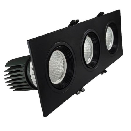 LED Downlight 45W - SCHWARZ - Schwenkbar - Dreifach - CRI+92 - UGR14