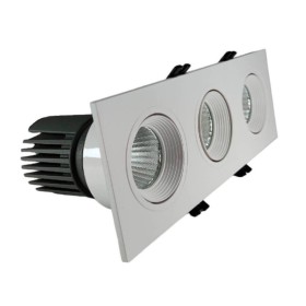 LED Downlight 45W - WEISS - Schwenkbar - Dreifach - CRI+92 - UGR13