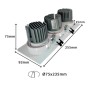 LED Downlight 45W - WEISS - Schwenkbar - Dreifach - CRI+92 - UGR13
