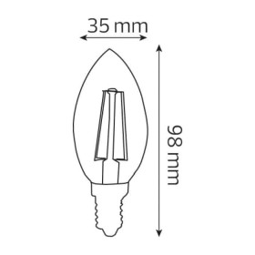 10x Stk. LED Filament Birne FILAMENT CANDLE-4 4W E14