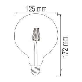10x Stk. LED FILAMENT Birne RUSTIC GLOBE-6 6W E27 2200K