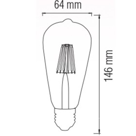 10x Stk. LED Filament Birne RUSTIC VINTAGE-6 6W E27 2200K