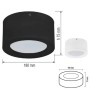 LED Aufbauleuchte SANDRA-15 Deckenleuchte 15W Schwarz 4200K
