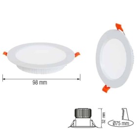 LED Einbau-Downlight Panel ALEXA-8 8W Weiß