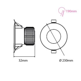LED Einbau-Downlight Panel ALEXA-30 30W Schwarz 7000K