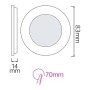 LED-Einbaupanel SLIM-3 3W ⌀83mm Weiß