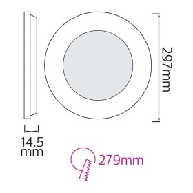 LED-Einbaupanel SLIM-24 24W ⌀297mm Weiß