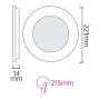 Dimmbares LED-Einbaupanel SLIM-18 18W ⌀221mm Weiß