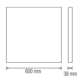 60x60cm LED Flächenbeleuchtung PULSAR-48 48W Schwarz