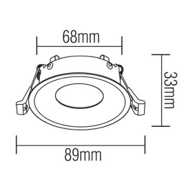 Wasserdichte Downlight-Armatur KAKTUS-R IP65 GU10 Schwarz